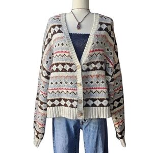 American Eagle Soft & Cozy Fair Isle button-up Cardigan